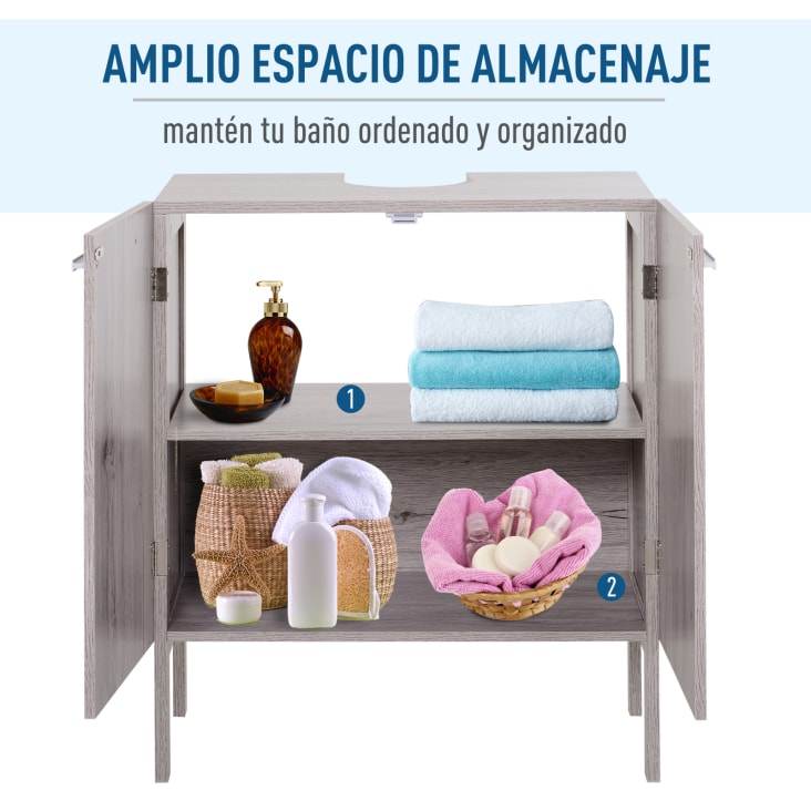 Mueble Para Debajo Del Lavabo Baño De Mdf Homcom 60x30x60 Cm - Blanco con  Ofertas en Carrefour