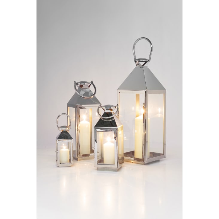 4erSet Laternen aus Edelstahl und Glas, silber Giardino Maisons du Monde
