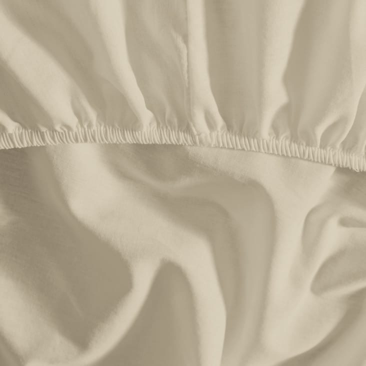 Drap Housse gris clair 100% coton 160x200 cm TEX HOME : le drap