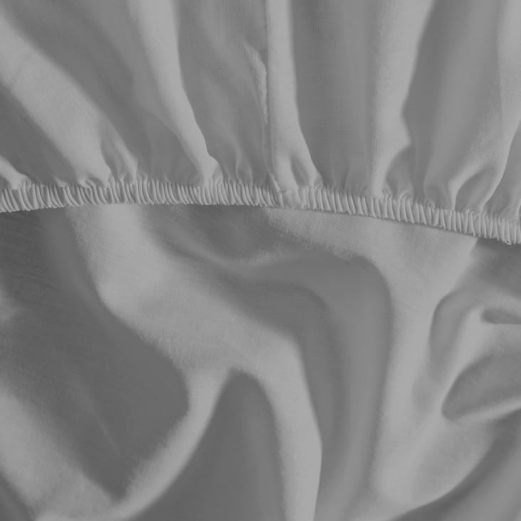 Drap housse en coton 160x200 cm PERCALE ecru, par Soleil d'ocre