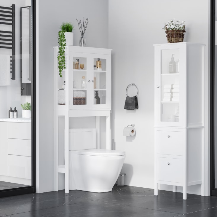 Mueble baño sobre inodoro 70 x 24.5 x 160 cm color blanco