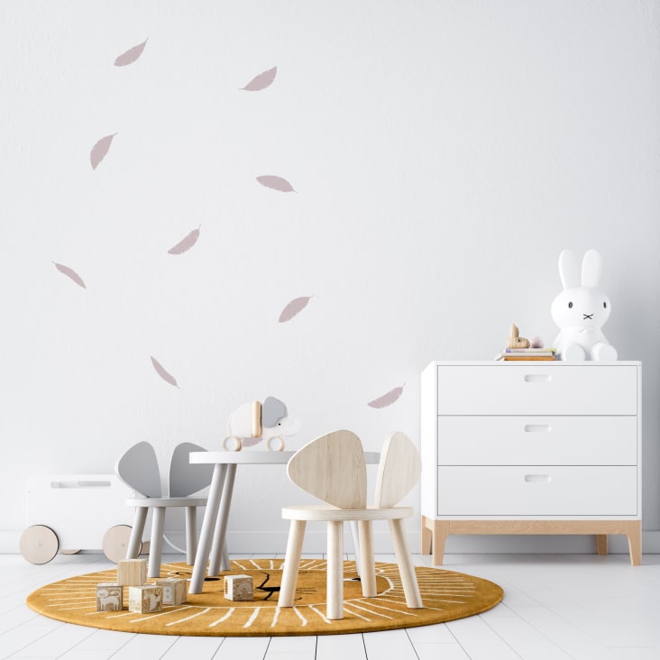 Vinilo decorativo pared mini Plumas blanco mate