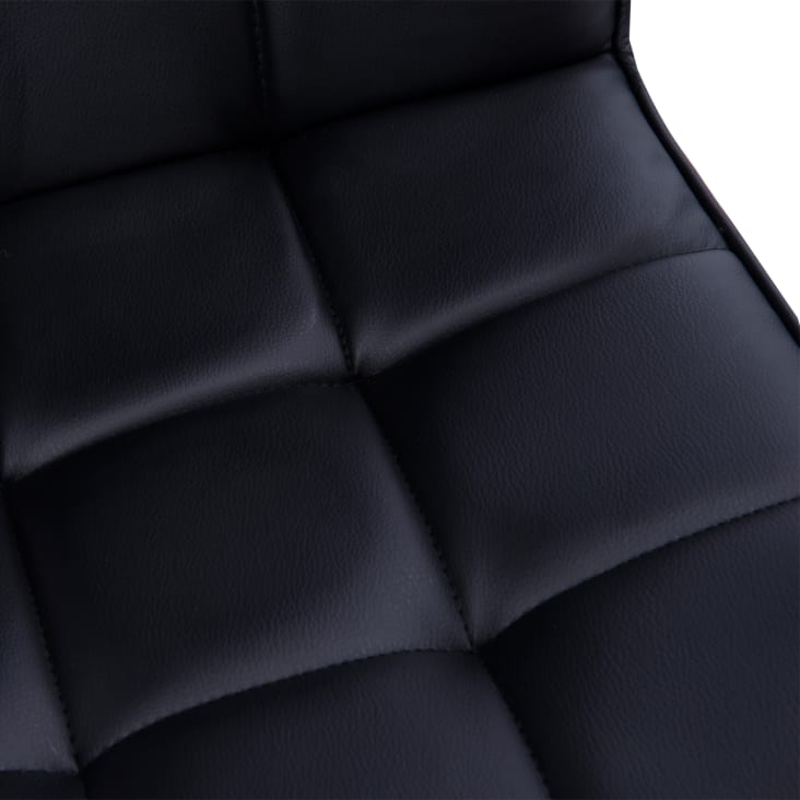 Chaise de bureau revêtement synthétique capitonné noir cropped-4