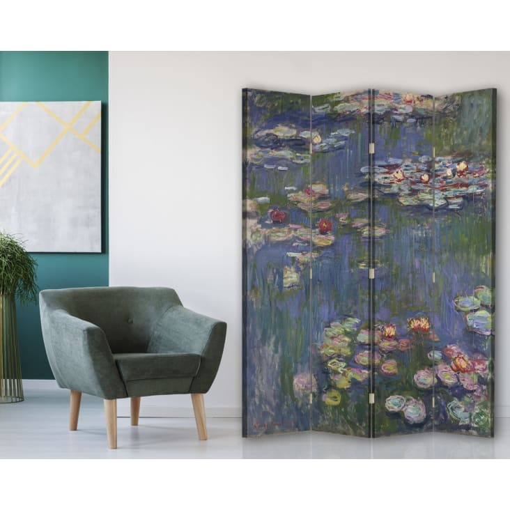 Paravent cloison Nymphéas - Claude Monet 145x180cm (4 volets) cropped-2