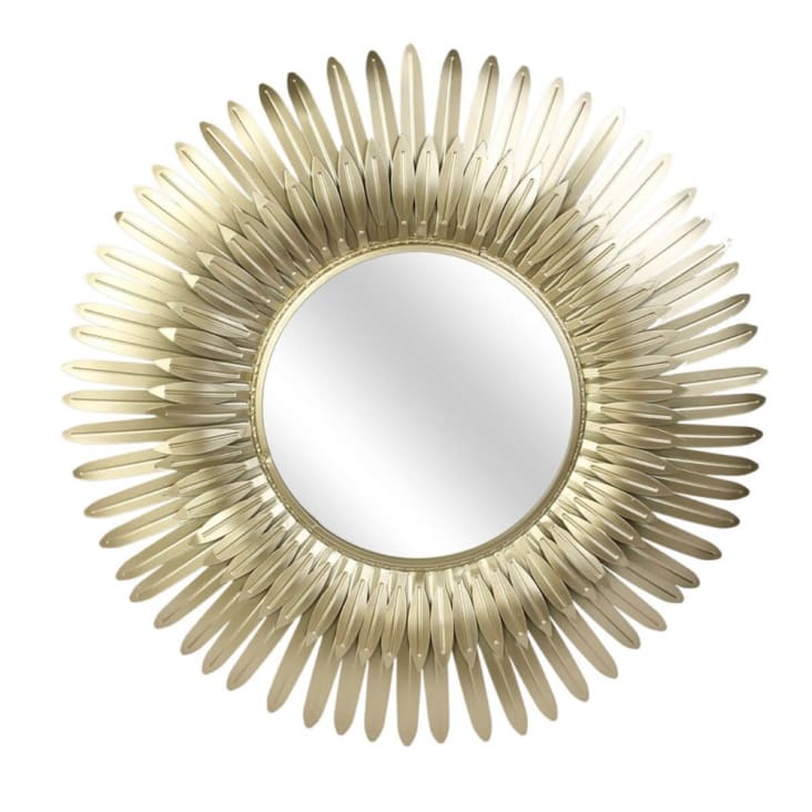 Miroir plumes dorées D53cm-PLUMES