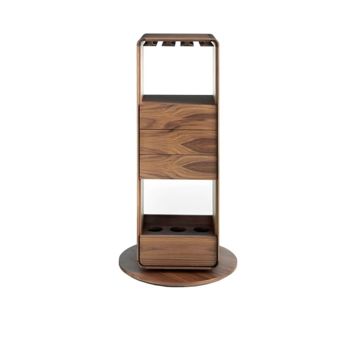 Mobile bar girevole in legno di noce cropped-3
