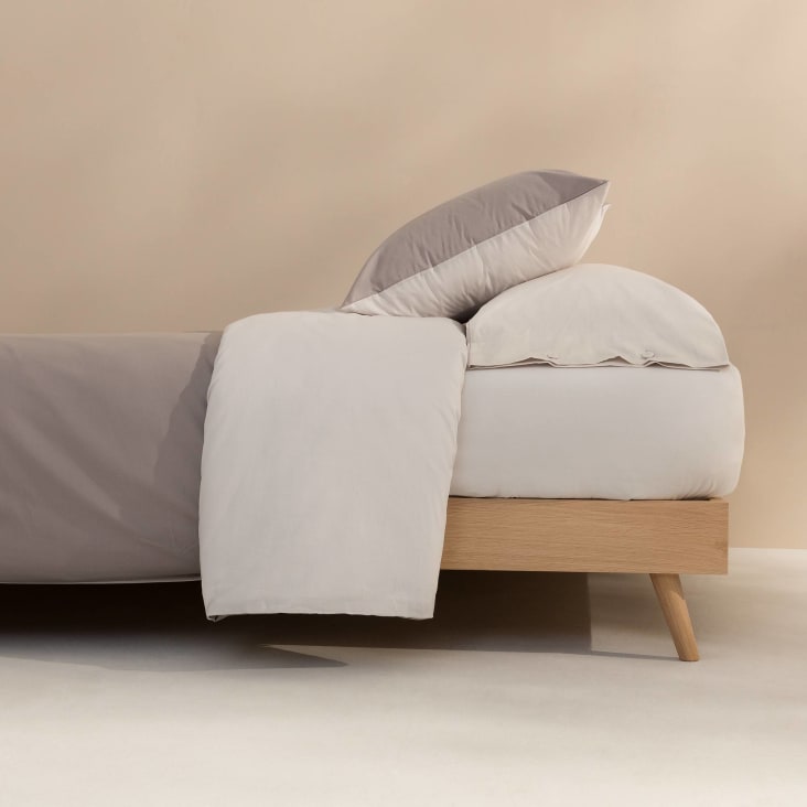Funda de almohada de algodón beige Trench cama 150 / 160 cm