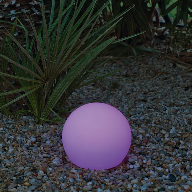 Boule Lumineuse 40cm Buly Lampe d'extérieur solaire + rechargeable - Boule  Lumineuse Extérieur