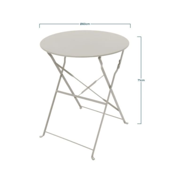 Ensemble table et chaise extérieur bistrot pliant 2 places acier taupe cropped-3