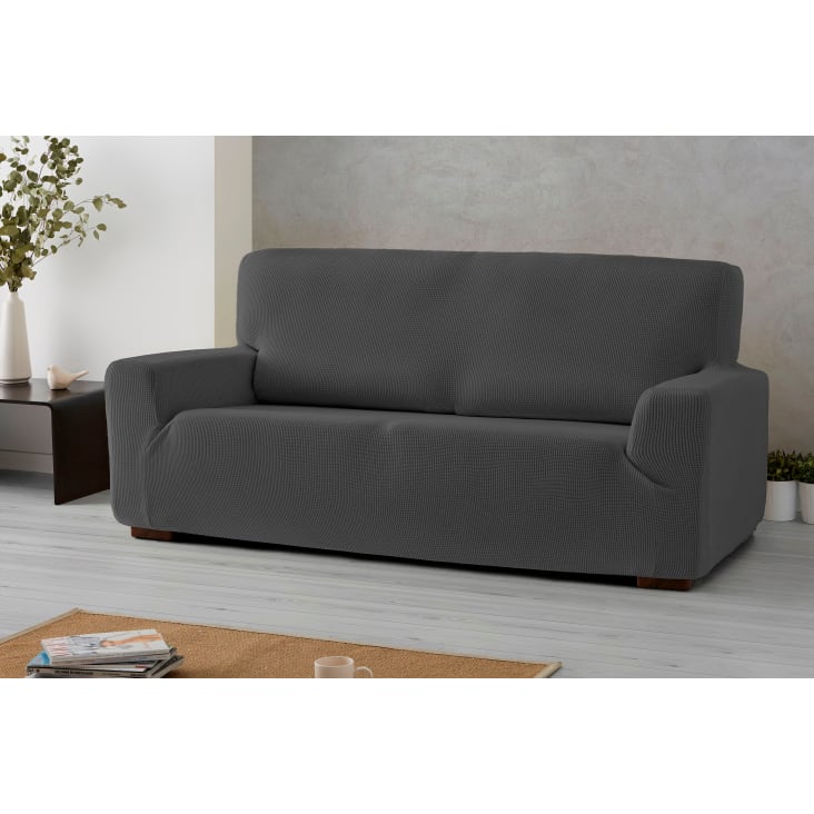 Funda de sofá bielástica   gris 180 - 240 cm-MONACO cropped-2