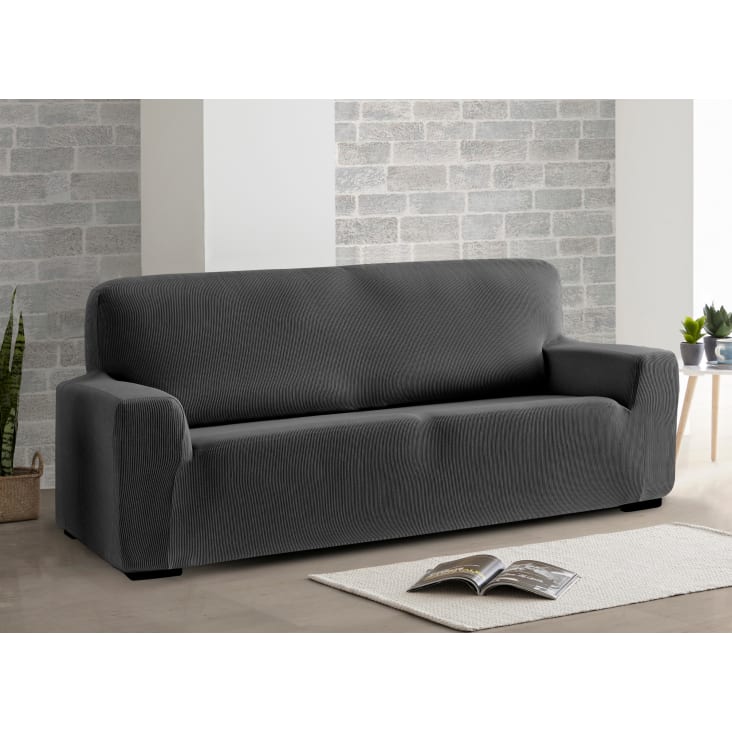 Funda de sofá elástica gris 180 - 240 cm-MILAN cropped-2