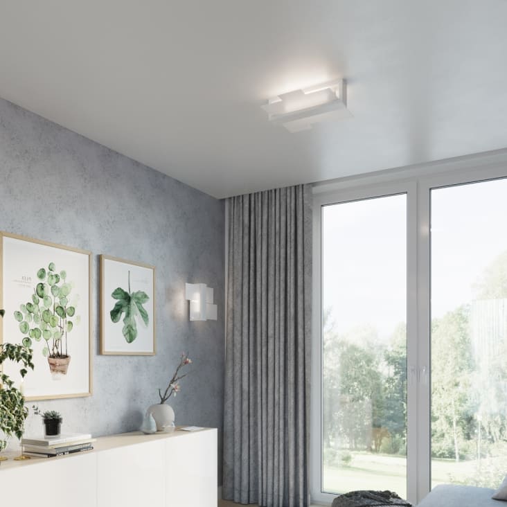 Lámpara de pared blanco madera, vidrio  alt. 30 cm-Feniks cropped-7