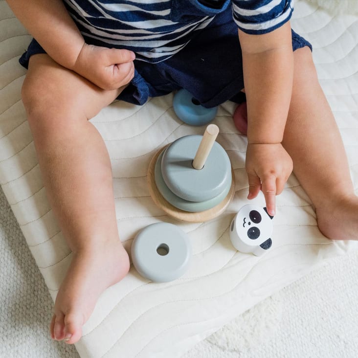 Tour D'Empilage Kindsgut En Bois - Motif Panda - Pour Bébés Dès 12 Mois - Jeu D'Éveil