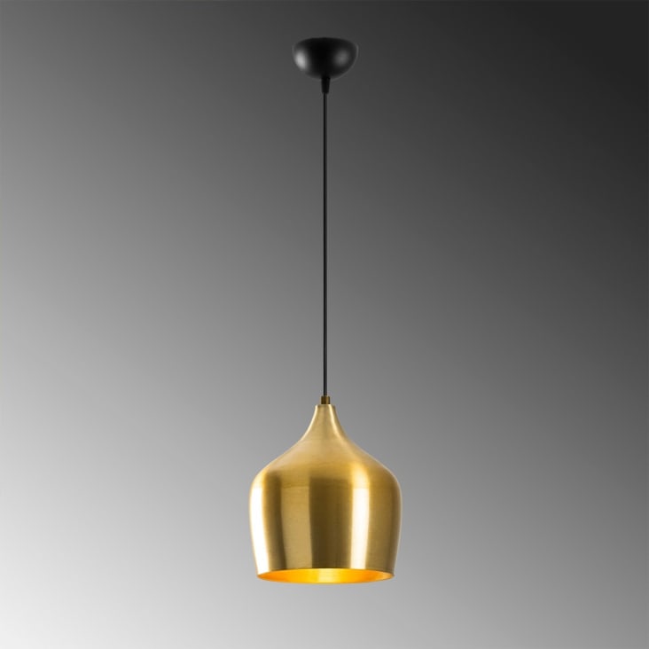 Lampada A Sospensione IDEGU Vintage 23 Cm - Paralume In Metallo A Gabbia, Design Moderno Per Cucina E Soggiorno, Attacco E27, Colore Oro Rosa