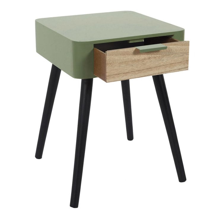 Table de chevet 1 tiroir bois vert cropped-3