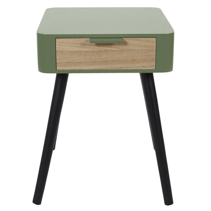 Table de chevet 1 tiroir bois vert cropped-4