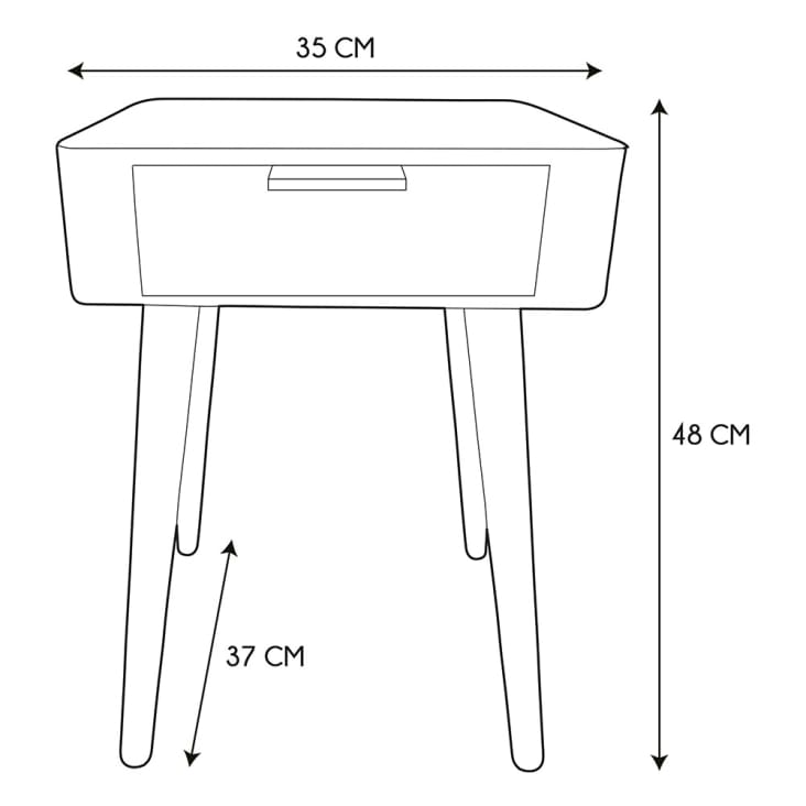 Table de chevet 1 tiroir bois vert cropped-5