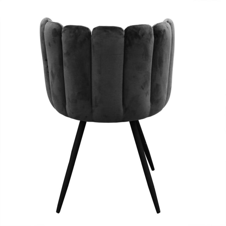 Chaise design effet velours noir-ARIEL cropped-2