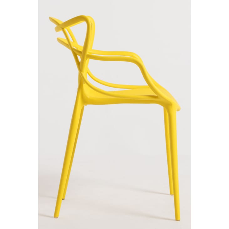 Pack 2 sillas color amarillo en polipropileno-Korme cropped-3
