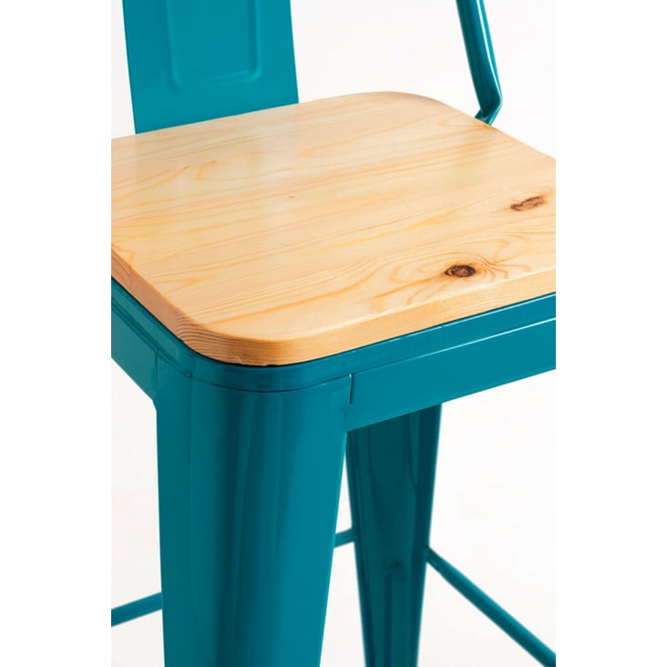 Pack 2 taburetes color verde azulado en acero reforzado,madera-Torix cropped-6