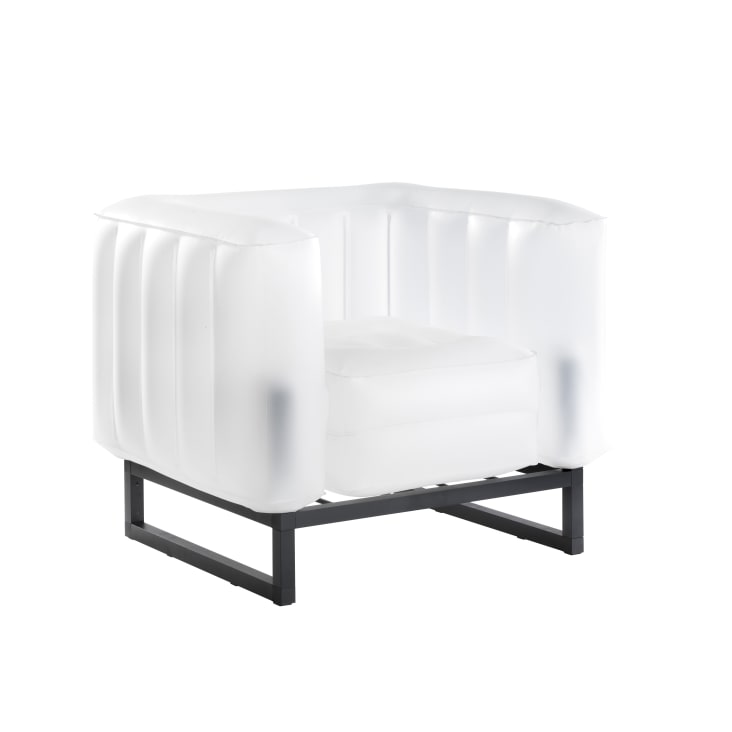 Fauteuil design Lumineux cadre aluminum assise thermoplastique blanc-YOMI EKO