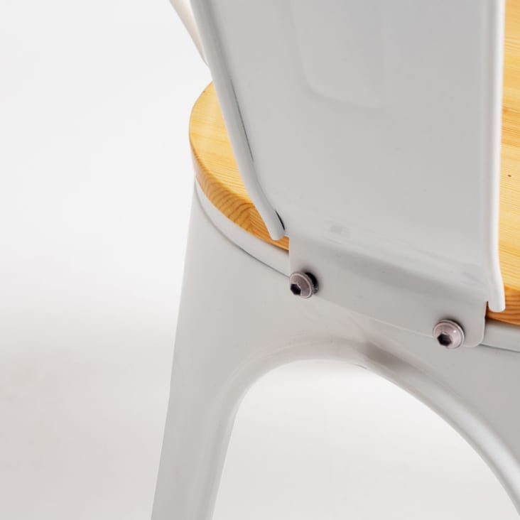 Silla en color blanco de estilo boho,industrial,vintage en madera-Torix cropped-6