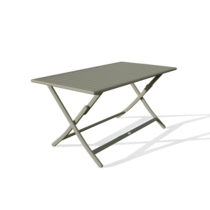 Table de jardin pliante en aluminium vert kaki-Marius
