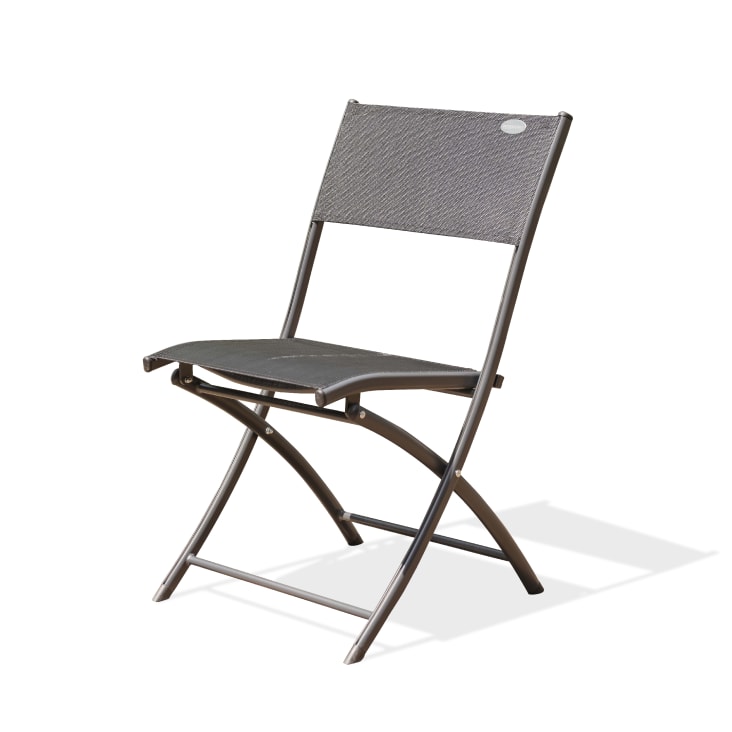 Chaise de jardin pliante en aluminium et toile plastifiée noire-C43