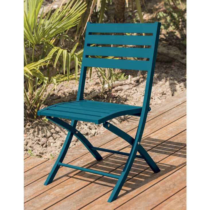 Chaise de jardin extérieur aluminium et corde bleu - CHAMPION BLEU