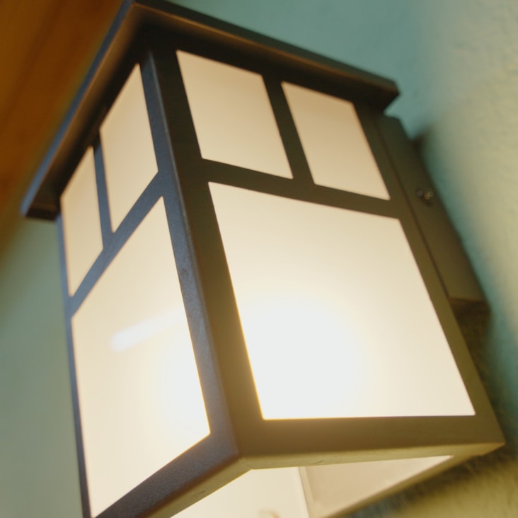 Forlight Osaka Rustic Japanese Style Outdoor Wall Light. Lanterne Murale Pour E27 Ampoule. Lampe Murale Pour Jardin Et Terrasse IP23. Brun Rouille