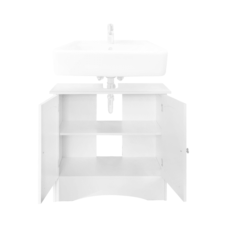 Bajo Lavabo Con Armario De Madera Blanco De 60x30x60 Cm con