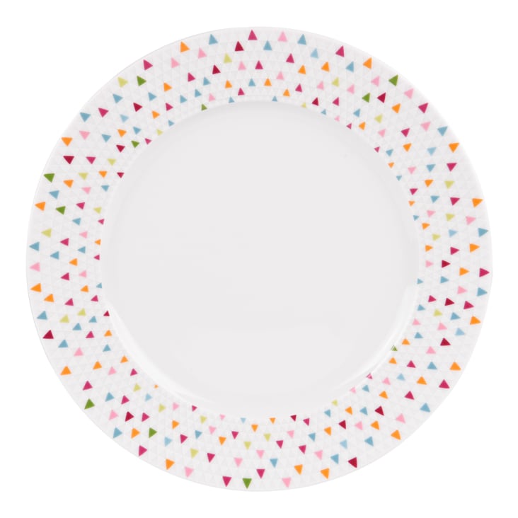 Lot de 6 assiettes plate    27 cm  blanc en porcelaine H2.6-Manaos