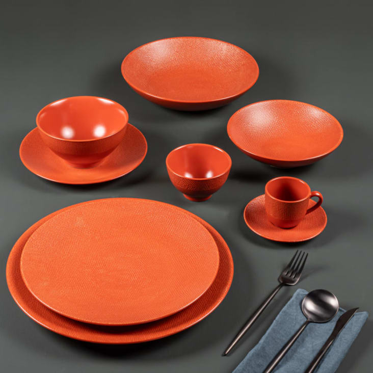Assiettes Onyx Terracotta - Service 24 Pièces Pour Tables Chic Ou Quotidien - 3