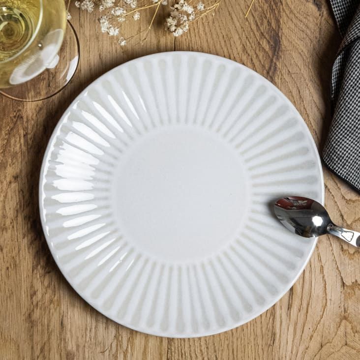 Assiette plate nymphéa 27 cm (lot de 6) Couleur blanc Table Passion