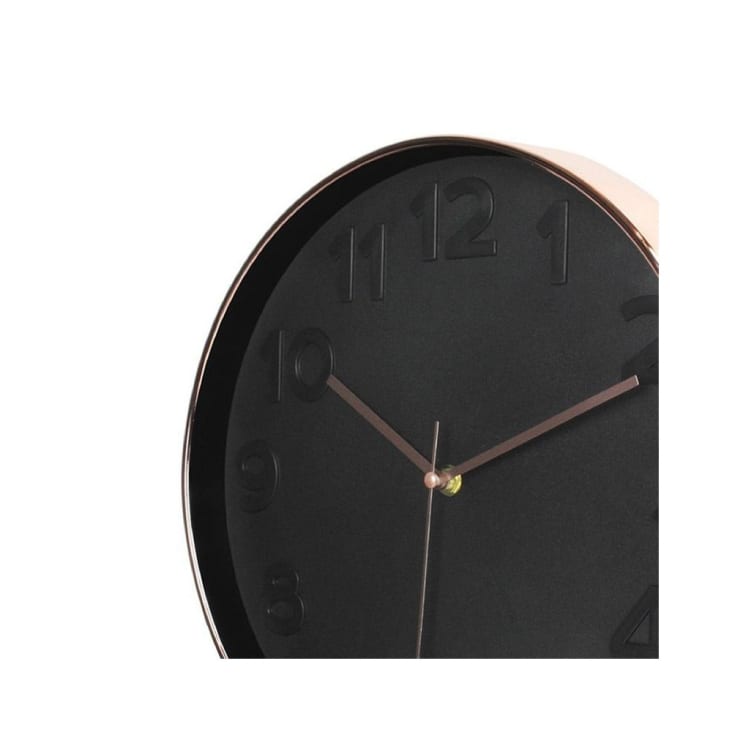 Horloge ronde noire cuivrée D30cm cropped-2
