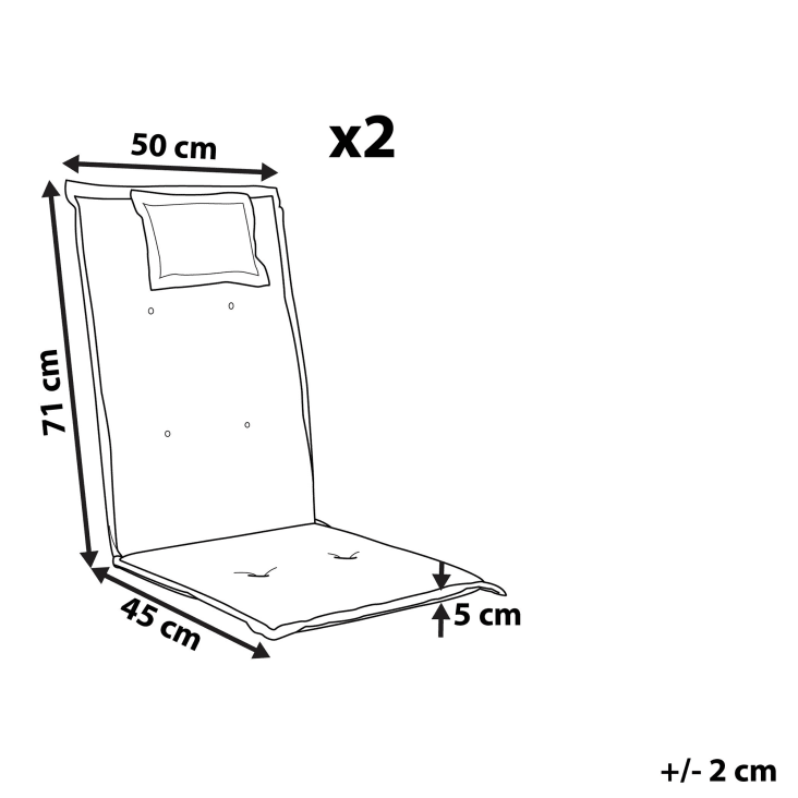Set di 2 cuscini per sedia da giardino grigio-beige/JAVA Toscana