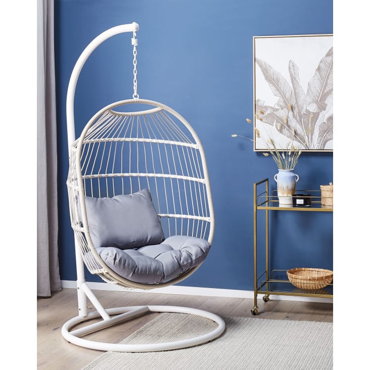 Hängesessel mit Gestell aus PE Rattan 200cm, weiß Alba Maisons du Monde