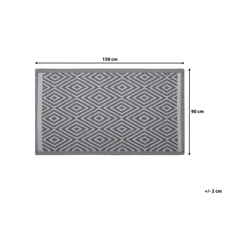 Tappeto da esterno grigio chiaro 90 x 150 cm