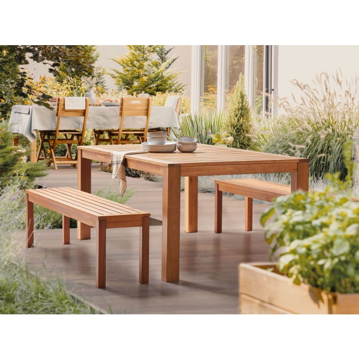 Tavolo da giardino legno chiaro 190 x 105 cm-Monsano cropped-2