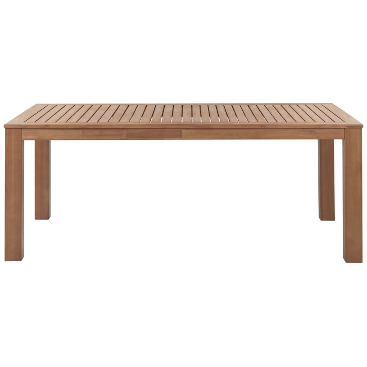 Table de salle à manger 6 personnes en bois d'eucalyptus bois clair-Monsano cropped-3