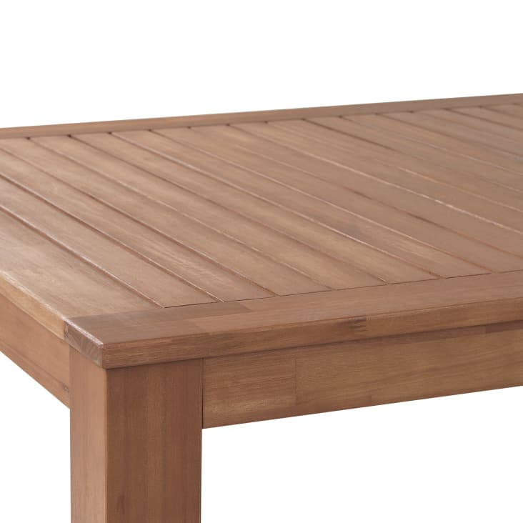 Table de salle à manger 6 personnes en bois d'eucalyptus bois clair-Monsano cropped-4