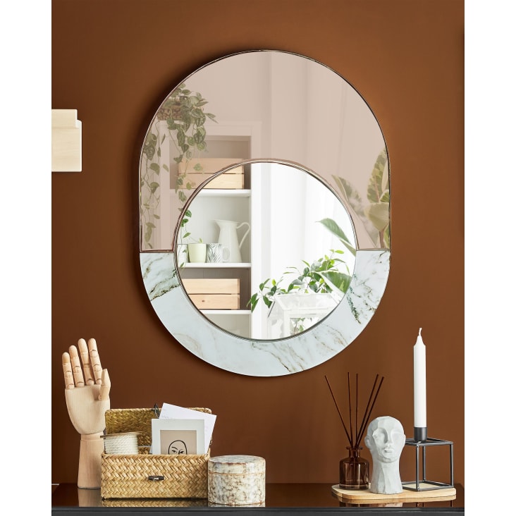 Specchio Rialzato Specchio 50 cm 65 cm Pietra Oro rosa Rety | Maisons du Monde