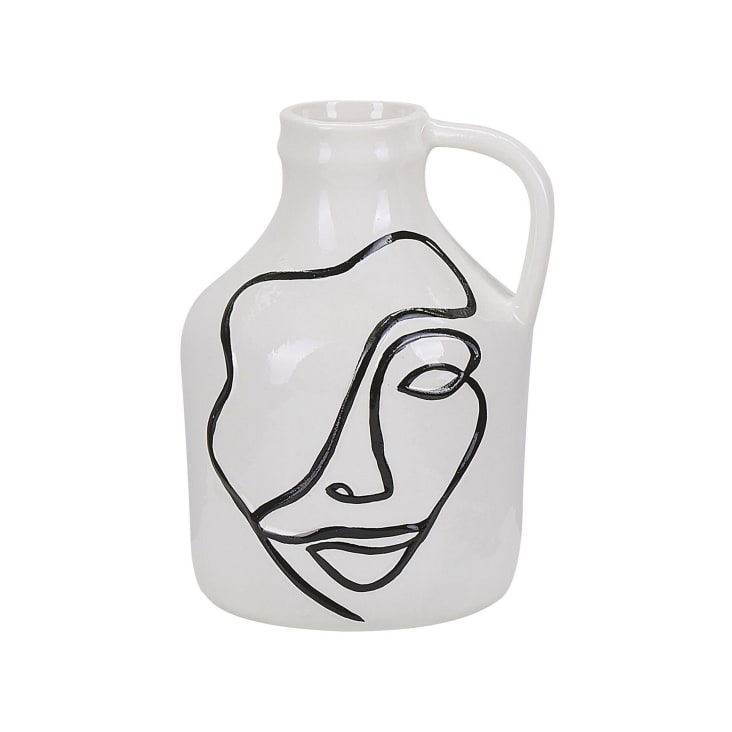 Lotus Vaso In Ceramica Effetto Pietra Ondulata - Design Moderno Grigio E Bianco, Altezza 19 Cm - Decorazione Fiori Per Casa
