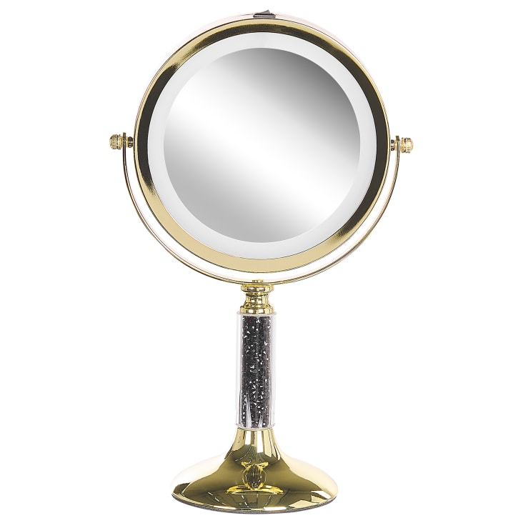 Miroir de table en métal doré 34x18