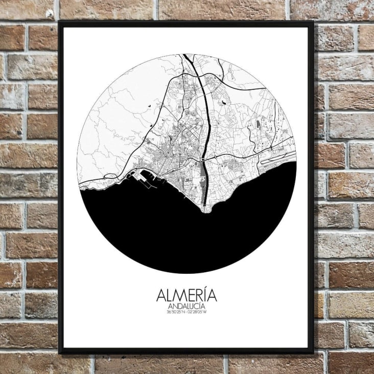 Affiche Almeria Carte ronde 40x50 cropped-3