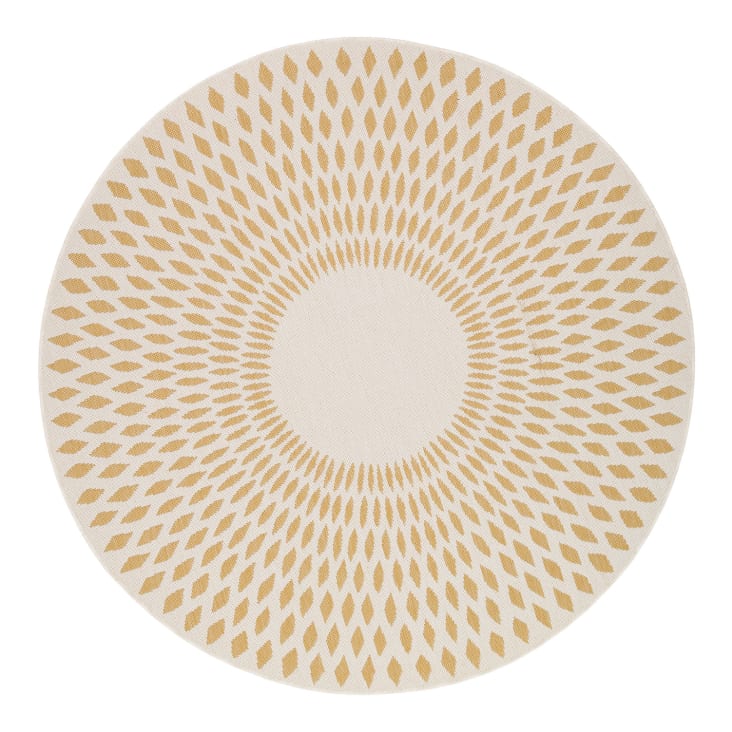 Tapis scandinave rond - Cosy Arch jaune ocre 100 cm rond