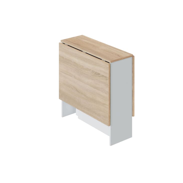 Table extensible effet bois 31x77 cm blanc et chêne-Toledo cropped-7