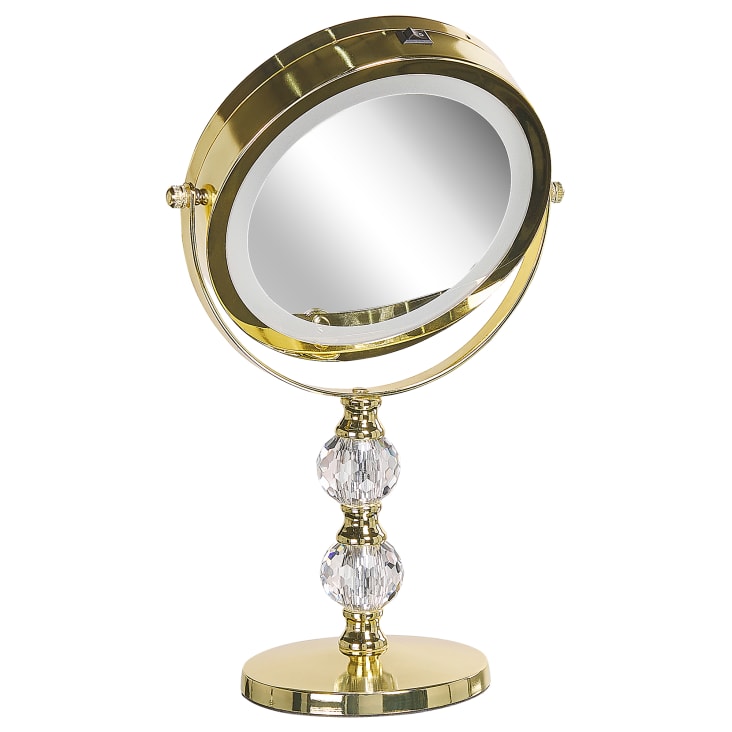 Miroir de table en métal doré 34x18