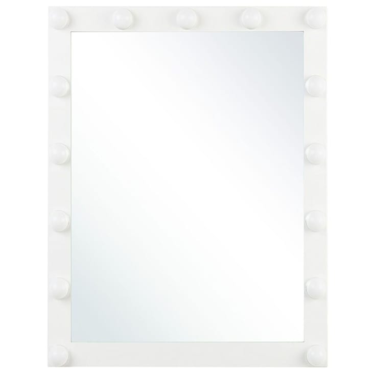 HOMCOM Specchio per Trucco Illuminato Stile Hollywood Inclinabile, Specchio  da Tavolo con 12 Luci LED Luminosità Regolabile, Bianco