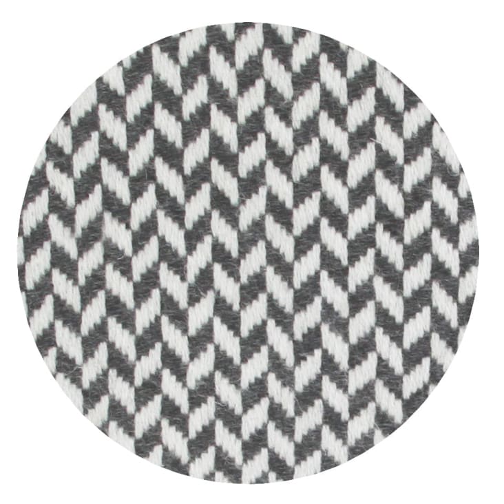 Plaid cachemire et laine petits chevrons gris anthracite 130 x 230 cm-Gris foncé cropped-4